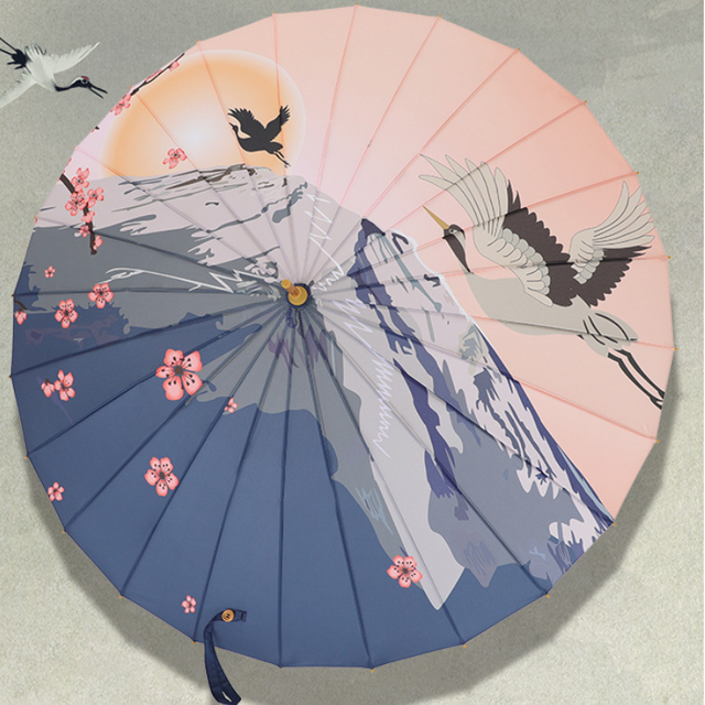 24-갈비뼈 긴 손잡이 우산 중국 문화 선물